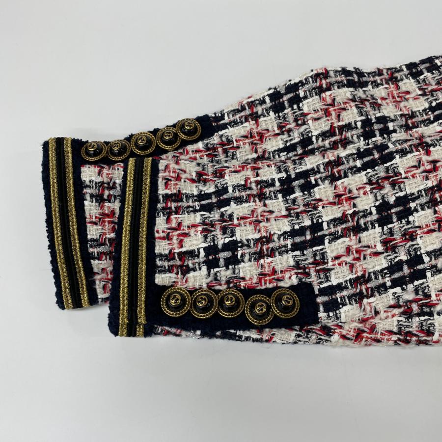 GUCCI グッチ 523675 ZKD96 ホワイト×ネイビー×レッド GGボタン