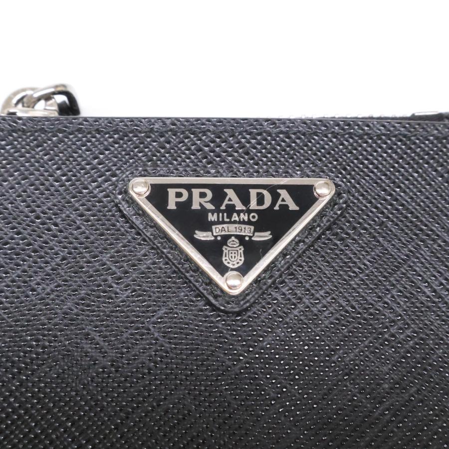 PRADA 美品/ プラダ 2ML049 サフィアーノ トライアングルプレート 二  