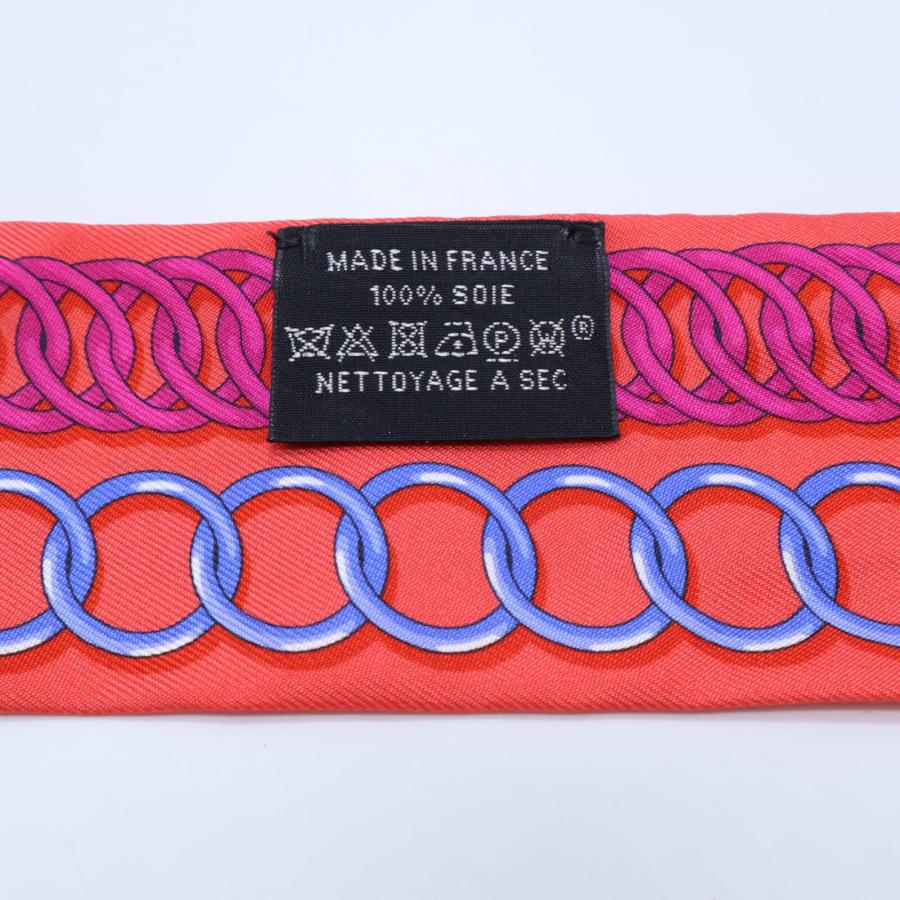 HERMES エルメス Maillons マイヨン シルク ツイリー スカーフ レッド