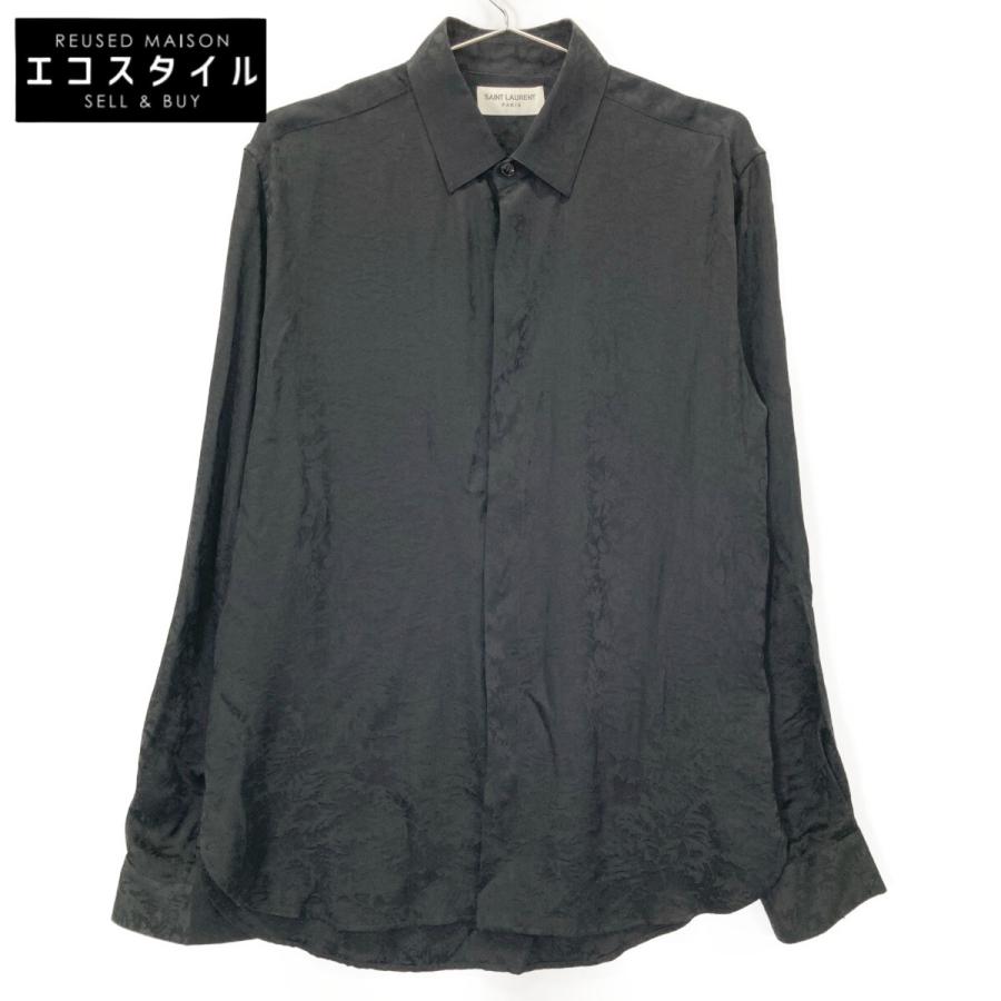 中古】サンローラン パリ SAINT LAURENT PARIS 美品 シルクシャツ 比翼