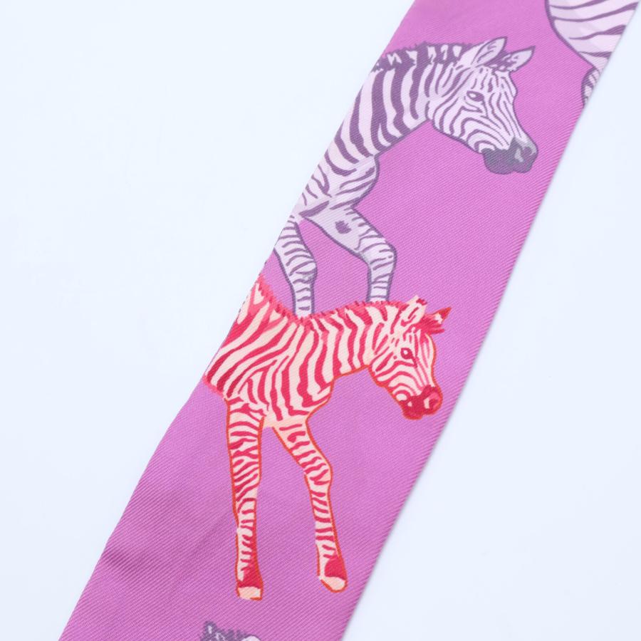 美品 HERMES エルメス Les Zebres ゼブラ シルク ツイリー スカーフ  