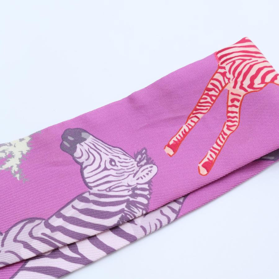 美品 HERMES エルメス Les Zebres ゼブラ シルク ツイリー スカーフ  