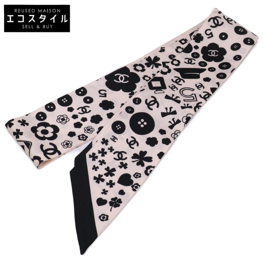 CHANEL シャネルココマークカメリア スカーフ シルクマトラッセ
