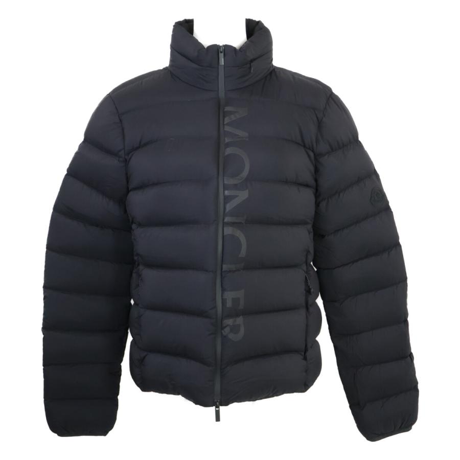 【新品SALE】　モンクレール　ブラック　S ロゴ入り MONCLER (モンクレール) スキーワッペン フルジップ ダウンジャケット
