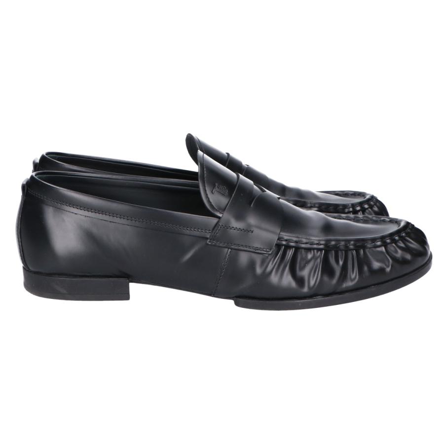 TOD'S トッズ ローファー TOD'S トッズ ギャザーデザイン レザー コインローファー 9 1/2