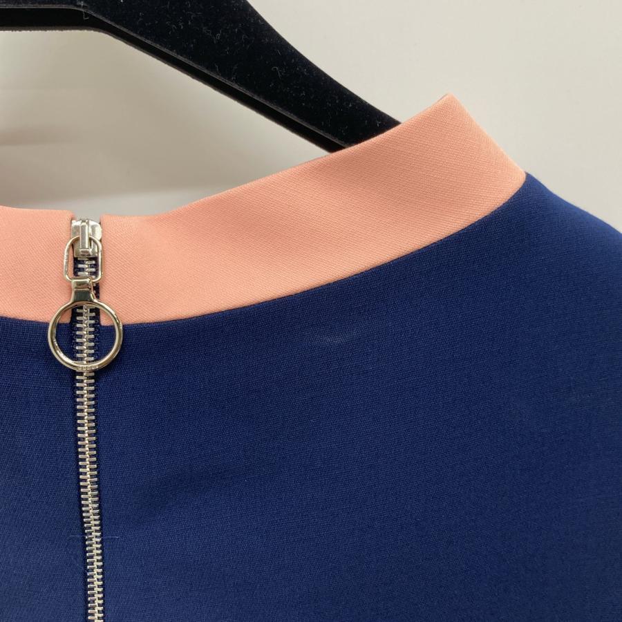 GUCCI（グッチ） 453979 ネイビー×ピンク リボンタイ ワンピース