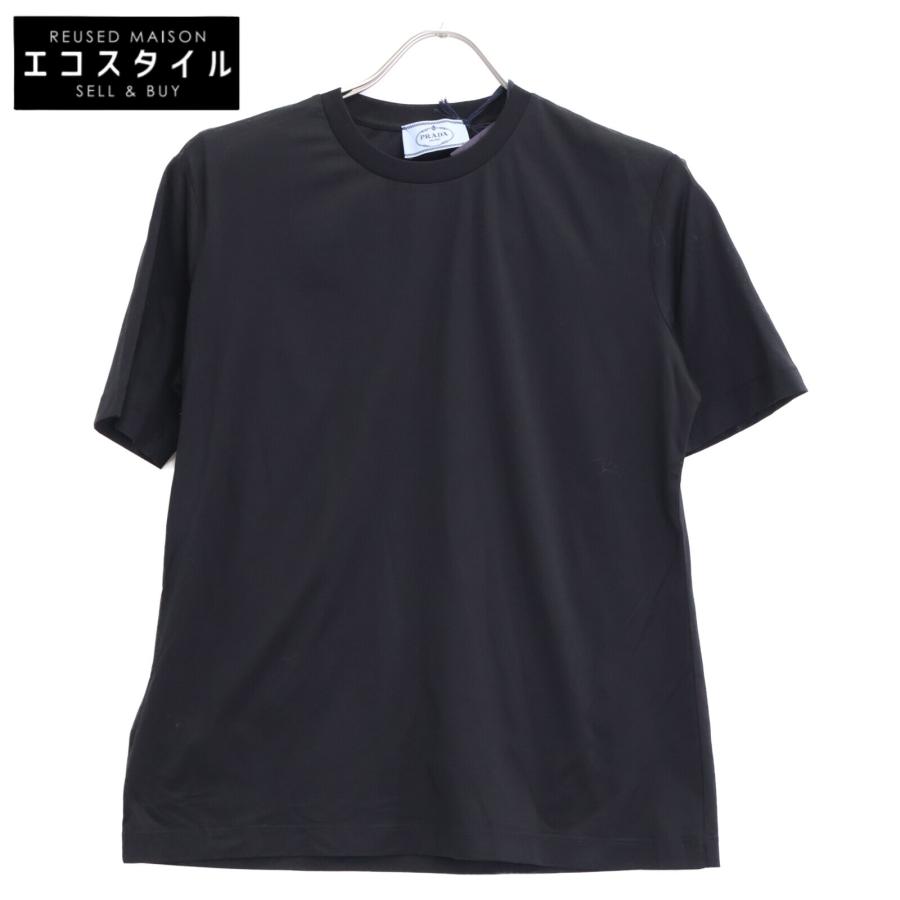 PRADA プラダ DNA976 S221 ブラック コットン クルーネックショート  