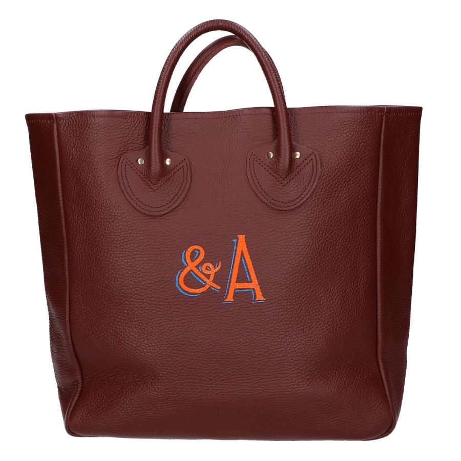 Young & Olsen ブラウン トートバッグ 美品/イニシャルカスタム YOUNG ＆ OLSEN ヤングアンドオルセン