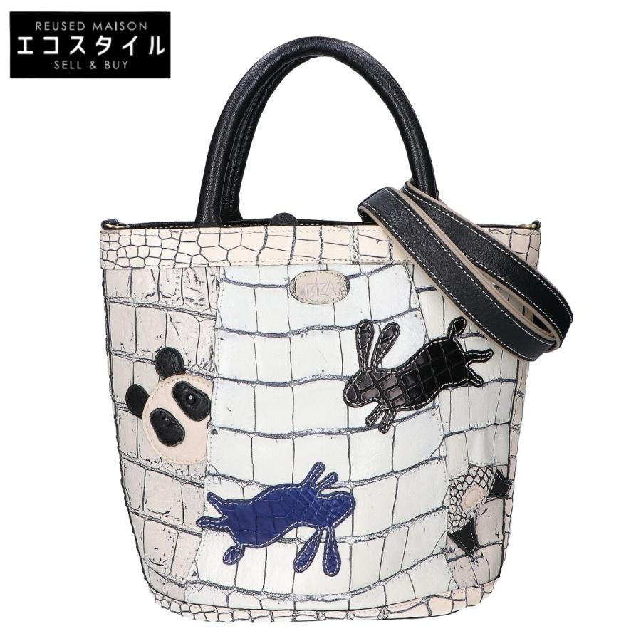 美品 IBIZA イビサ レザー アニマル グレー トートバッグ バッグ グレー 美品 IBIZA イビサ レザー アニマル グレー トートバッグ バッグ グレー