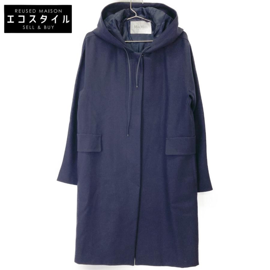 Max Mara マックスマーラ 112101916 ネイビー ウール100 フーデッド