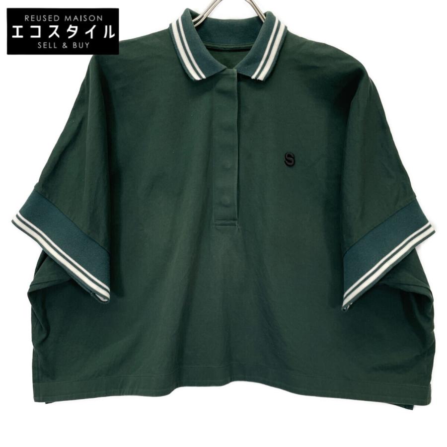sacai（サカイ） 22-05980 22SS グリーン S Pique Polo Shirt 半袖