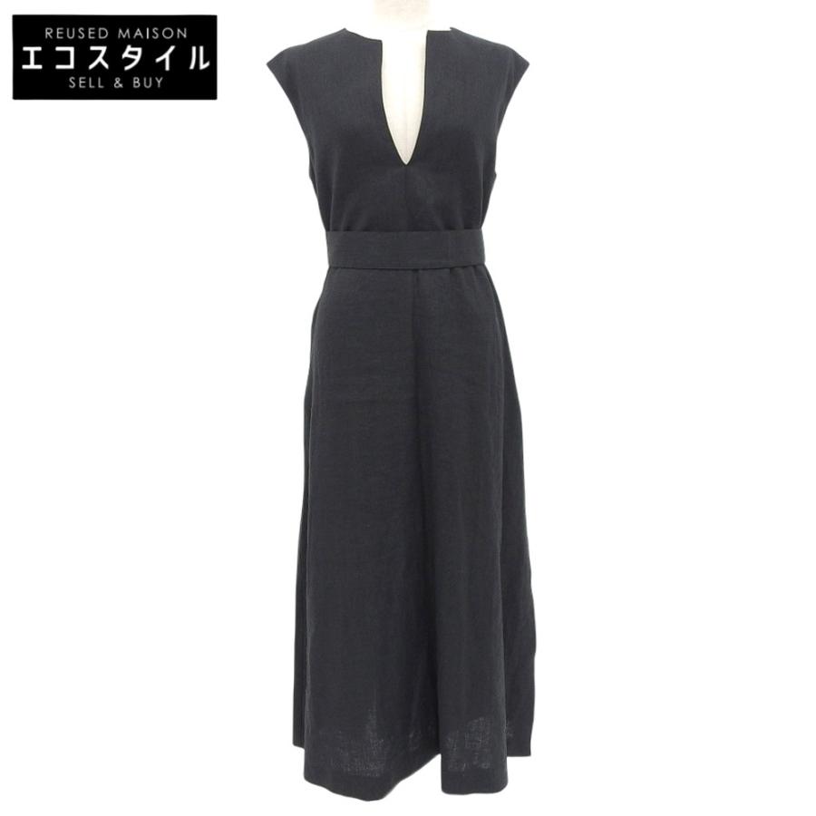 Plage プラージュ Vネック スリット ノースリーブ リネン ワンピース