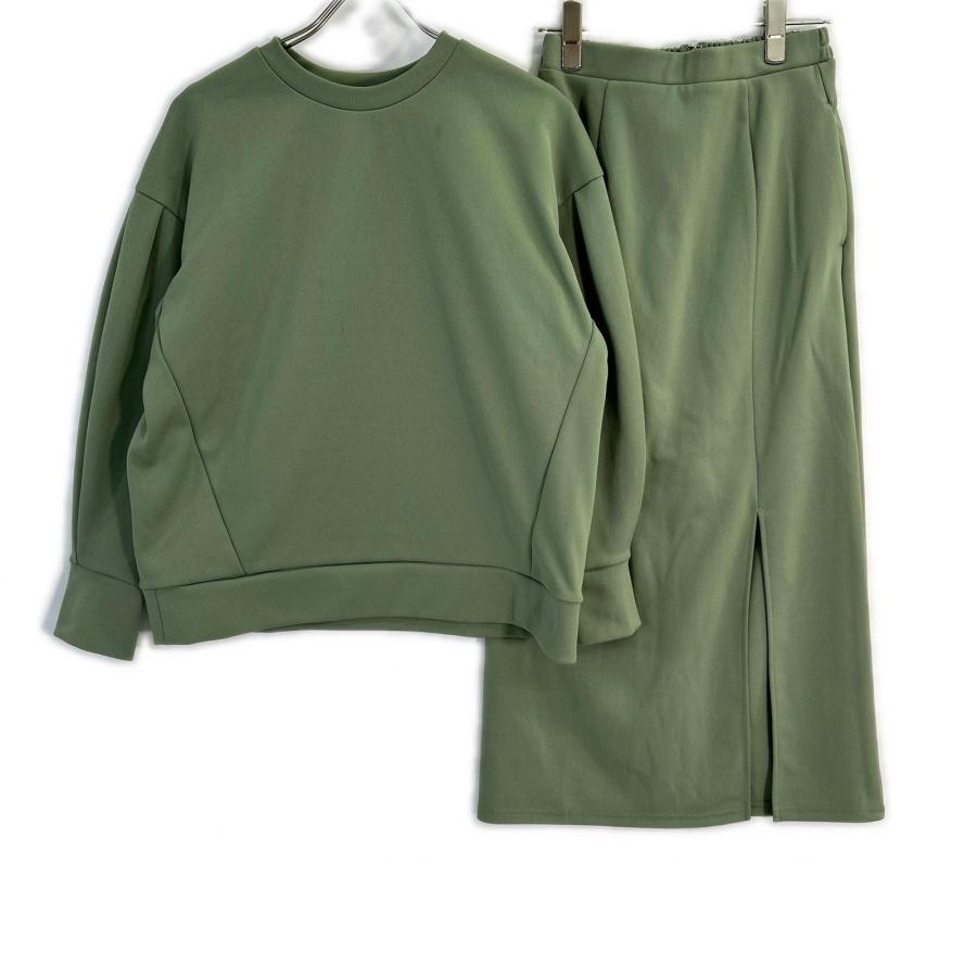 ✴︎お買い得✴︎ Fair Liar ボーダー柄 上下セットアップ CLANE（クラネ） 12112-5322 グリーン COLOR BULKY JERSEY SET UP