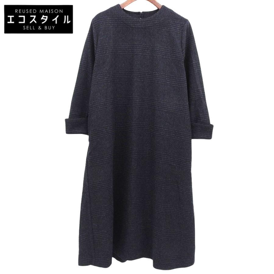 美品 45R フォーティファイブ アール ウールツイードストレッチドレス  