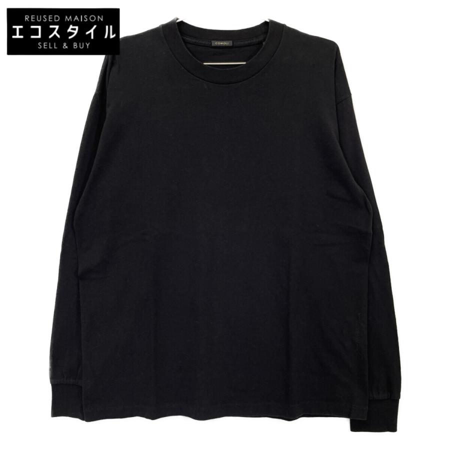 COMOLI コモリ 24AW A03-05011 ブラック コットンジャージ 長袖Tシャツ 