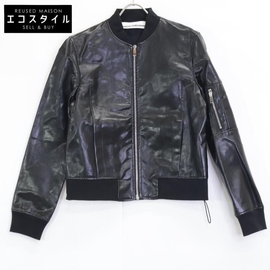 paco rabanne パコラバンヌ ジャケット 36 ブラック レディース paco rabanne パコラバンヌ ブラック コットンPVC サークル金具