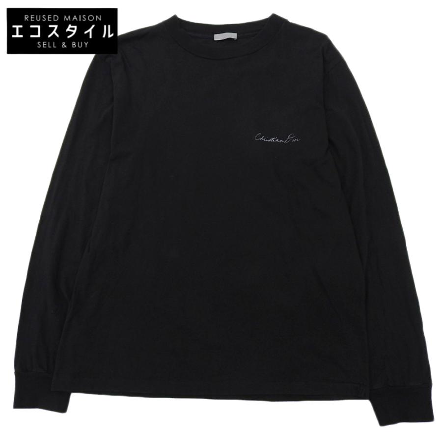 Christian Dior ブラック 長袖カットソー CHRISTIAN DIOR ディオール コットン Lily of the Valley バック