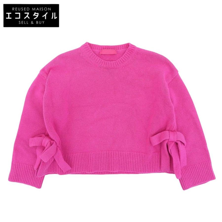 VALENTINO ヴァレンティノ ヴァージンウール サイドリボン ニットプル 