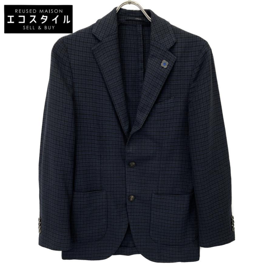 LARDINI（ラルディーニ） ネイビー ブートニエール ハウンドトゥース