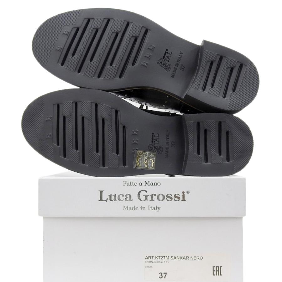 新品同様 LUCA GROSSI ルカグロッシ オックスフォード レザー スタッズ