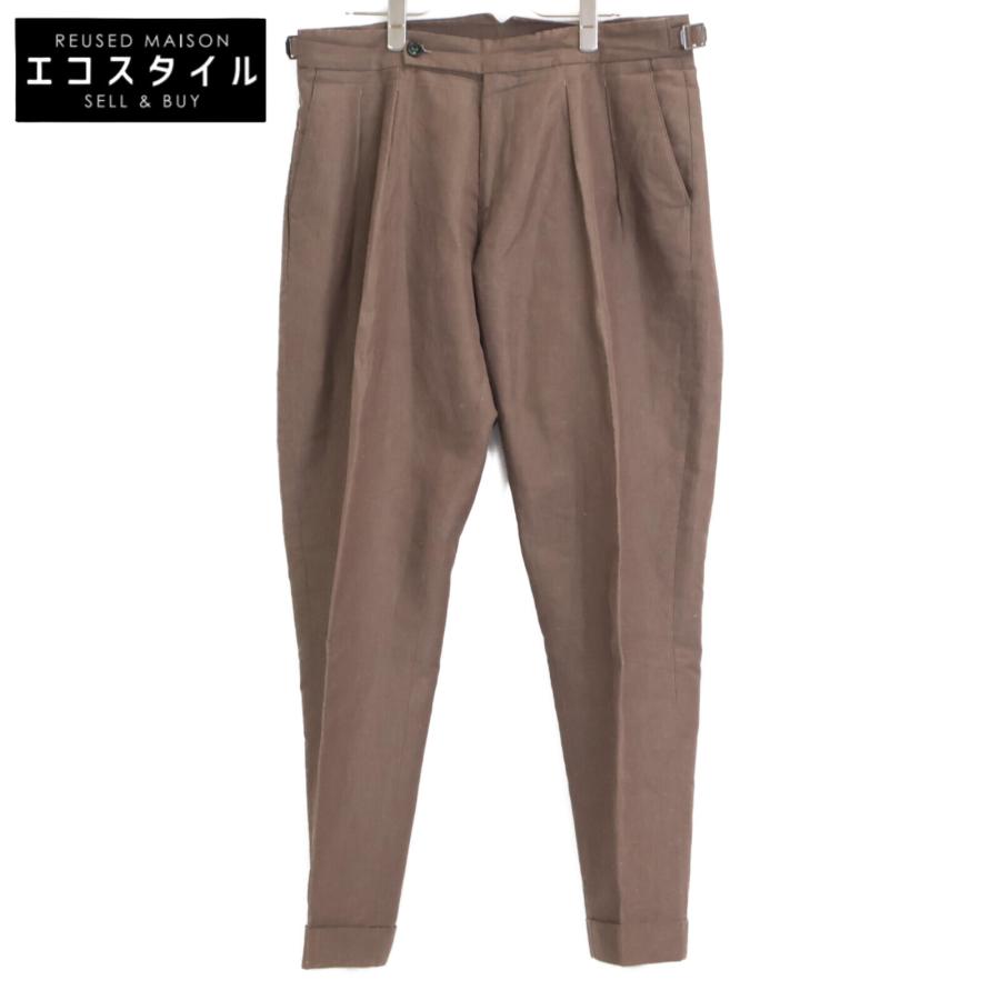 ベルウィッチ SB1543 ﾌﾞﾗｳﾝ SCOTCH  ｺｯﾄﾝﾘﾈﾝ 2ｲﾝﾌﾟﾘｰﾂｸﾛｯﾌﾟﾄﾞﾊﾟﾝﾂ 48 BERWICH ベルウィッチ SB1543 ブラウン SCOTCH コットンリネン 2イン