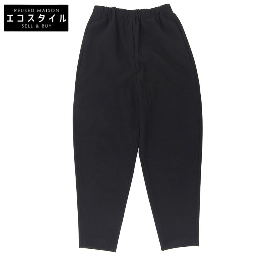 ENFOLD EGG PANTS 34 ブラック ENFOLD（エンフォルド） レーヨン混 テーパードエッグパンツ EGG PANTS