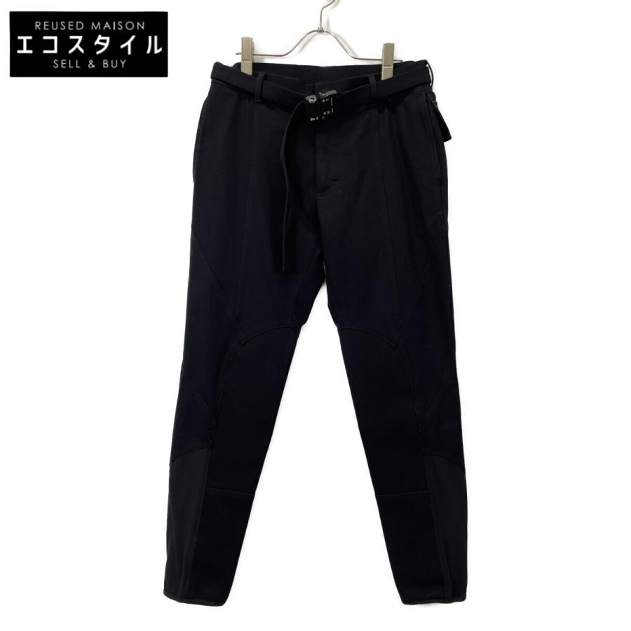 1017 alyx 9sm パンツ バックル付き 1017 ALYX 9SM アリクス ブラック 切り返し コースターバックルベルト
