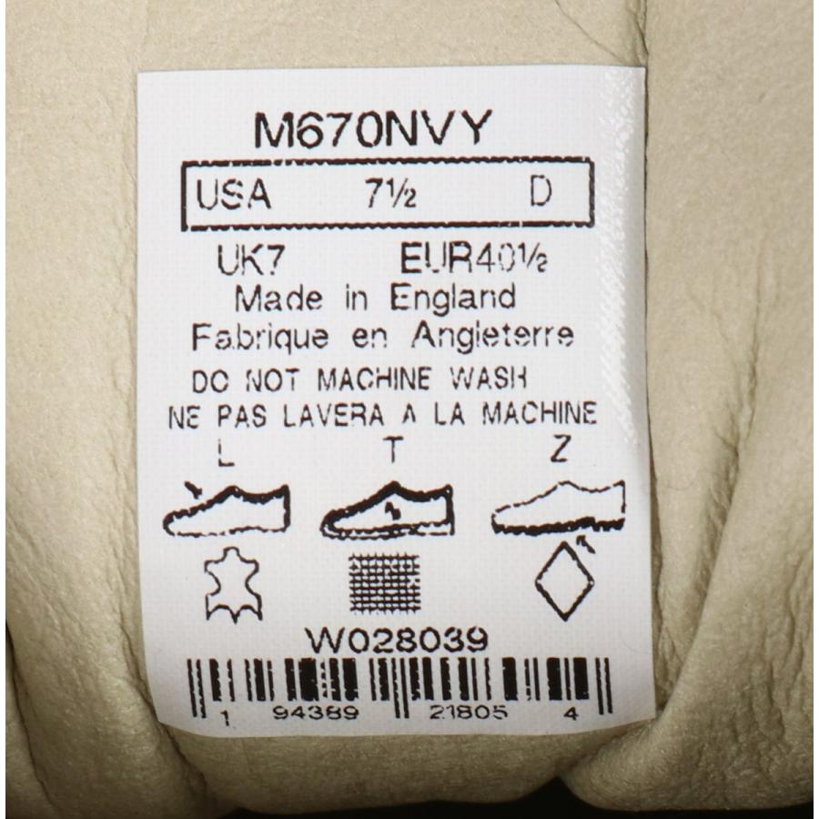 New Balance（ニューバランス） M670NVY Made in England オールレザー