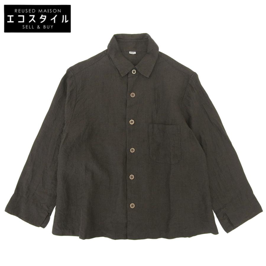 美品 45R フォーティファイブ アール インドリネンの四角シャツ 