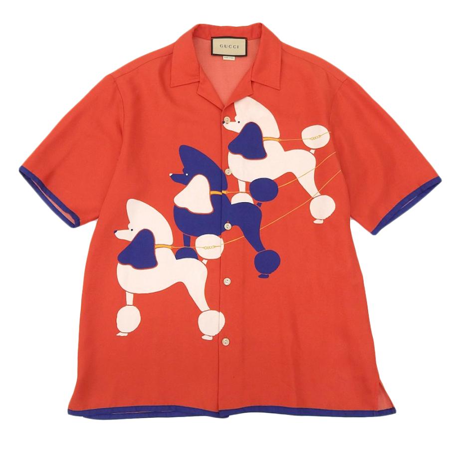 GUCCI（グッチ） シルクツイル ドッグプリント オープンカラーシャツ