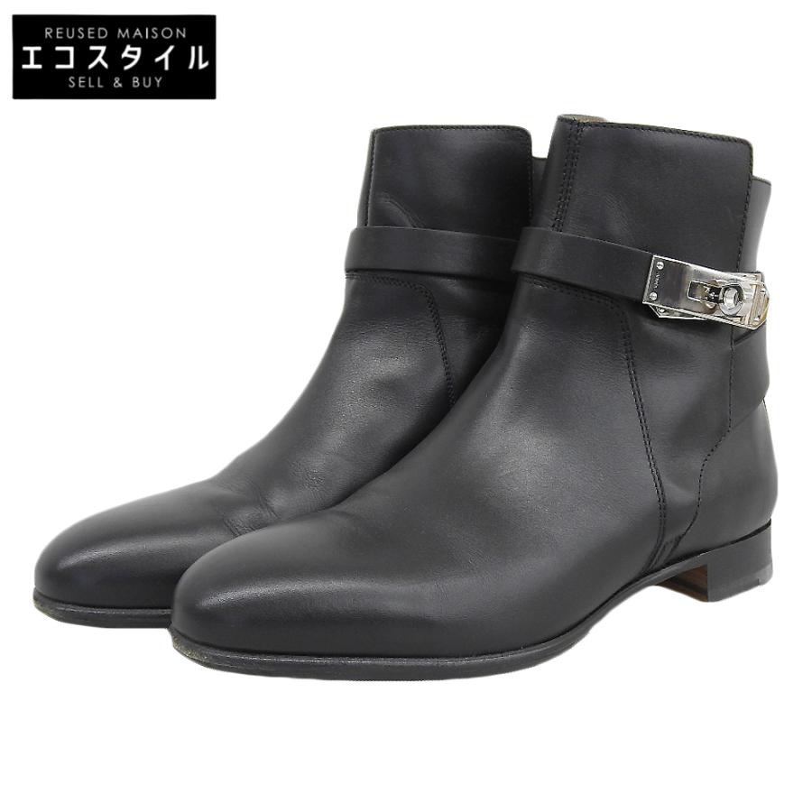 HERMES ショートブーツ　ネオ　ブラック　サイズ40 美品 新品/ HERMES エルメス NEO ネオ ケリー金具 レザー ショートブーツ