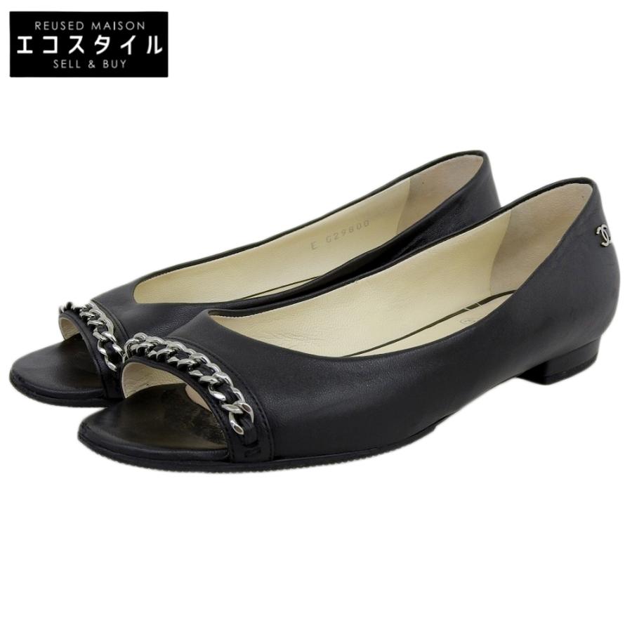 CHANEL（シャネル） ココマーク チェーンデザイン オープントゥレザー