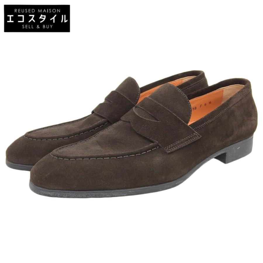 SANTONI（サントーニ） 美品 スエード コインローファー シューズ