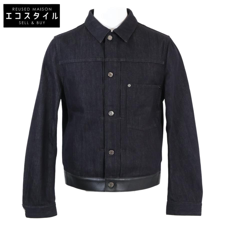 berluti ベルルッティ 167646 裾ラムレザー切替 デニム ジャケット 48