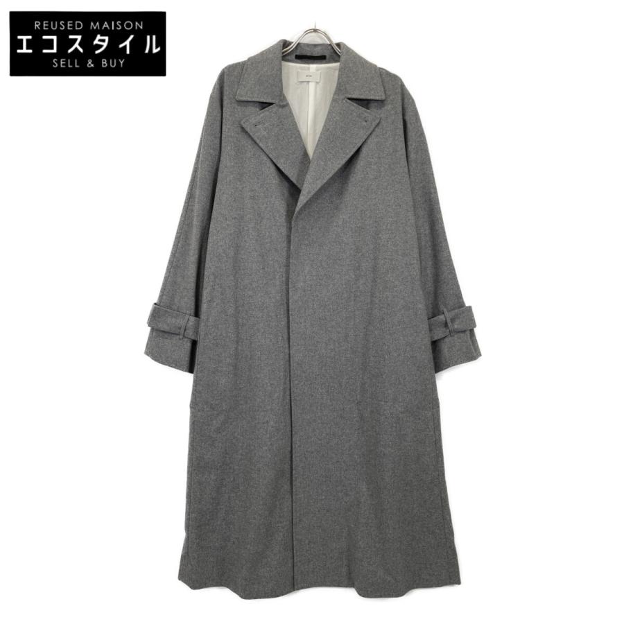 ATON エイトン グレー ウール コットンライニング アームベルト ダブル