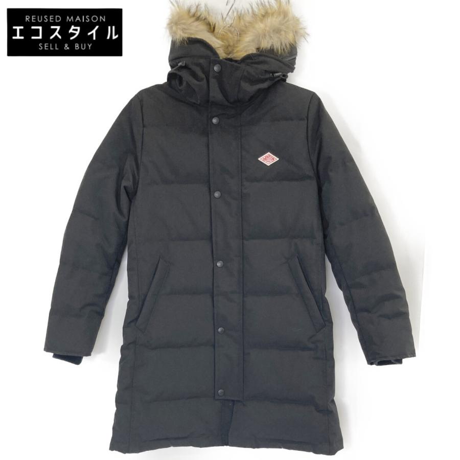 DANTON ダントン ブラック ファーフーディ キルトダウンコート S