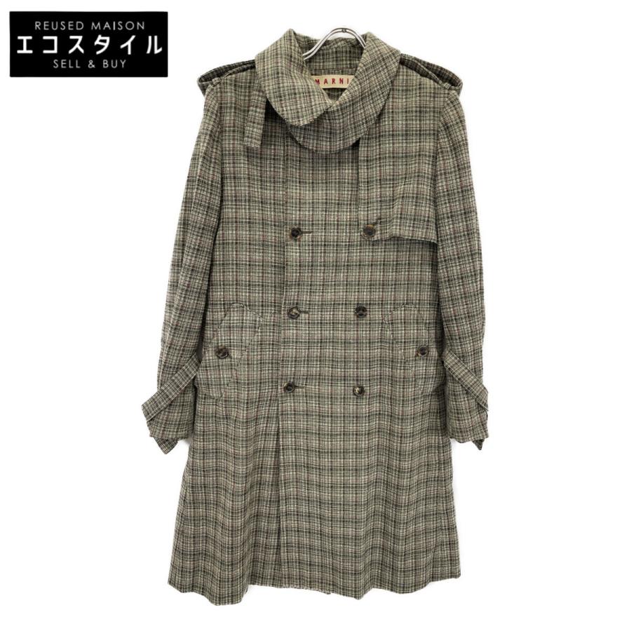 MARNI（マルニ） グリーン ウール×コットン チェック柄 ダブルブレスト