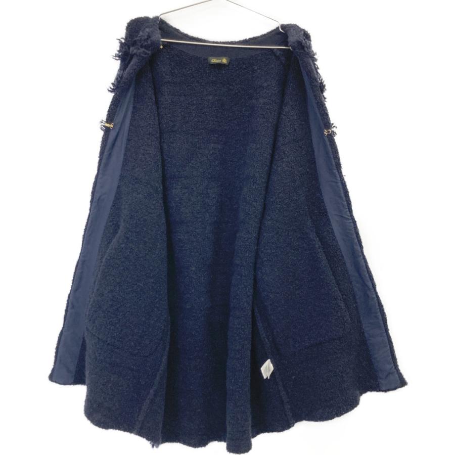 Drawer ドゥロワー｜コットン透かし編みニットベスト ネイビー ジレ 羽織り DRAWER（ドゥロワー） 6515-299-0541 ネイビー ウール×モヘア 7Gミラノ