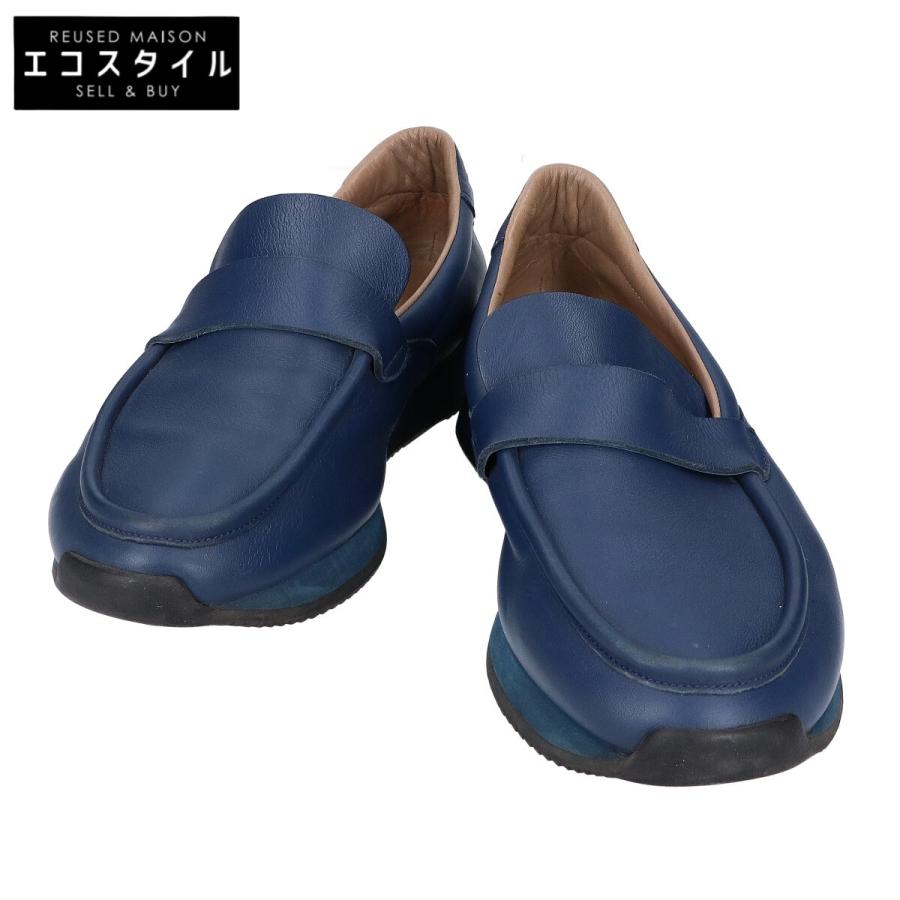HERMES エルメス レザー スリッポン/ シューズ 43 ネイビー メンズ