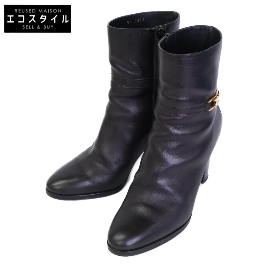 CELINE セリーヌ トリオンフ ゴールド金具 スカート 38 ブラック
