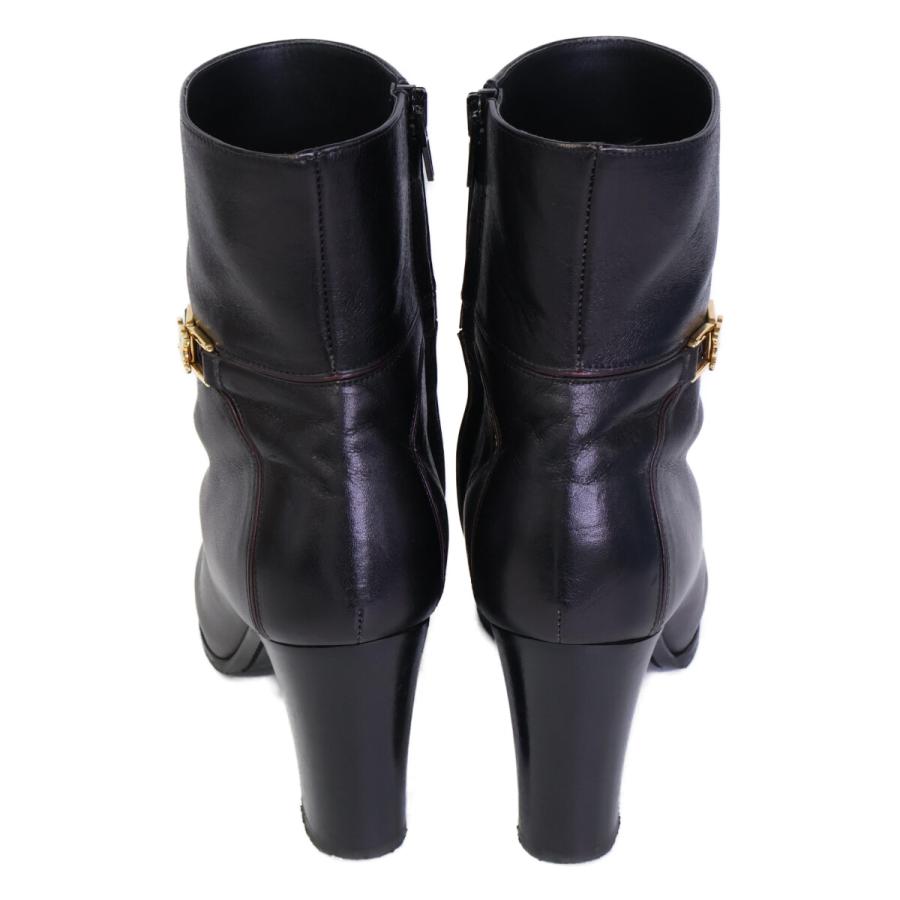 セリーヌ CELINE レザー ヒール パンプス トリオンフ金具 ブラック CELINE（セリーヌ） トリオンフ金具 クロード アンクルブーツ／チャン