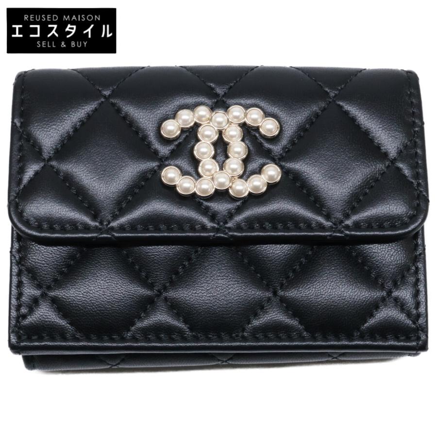 CHANEL ラムスキン スモールフラップウォレット AP3808 ブラック CHANEL ラムスキン スモールフラップウォレット AP3808 ブラック