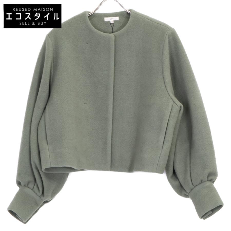 yori ヨリ YR25-23137AW モスグリーン ウール混 エアリーパフショート