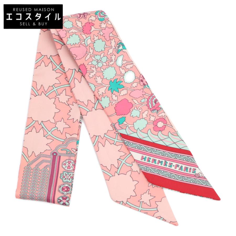 HERMES エルメス ツイリー ピンク シルク正規品 エルメス ツイリー ピンク レディース シルク100％ 未使用 美品 HERMES