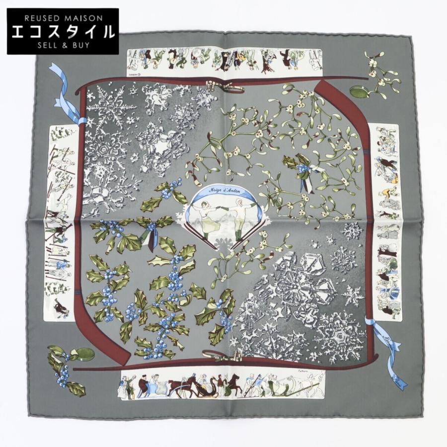 美品 エルメス 去年の雪 カレ90 Neige d'Antan スカーフ シルク 美品 HERMES エルメス Neige D'Antan 去年の雪 総柄 シルク プチカレ