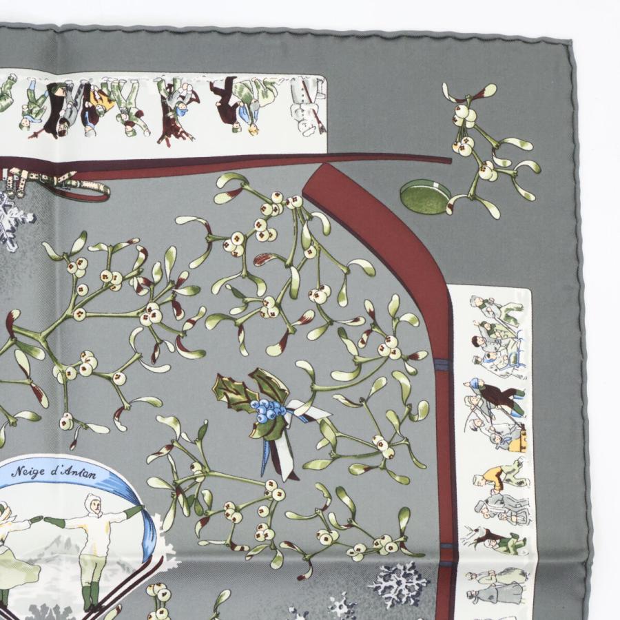 美品 HERMES エルメス Neige D'Antan 去年の雪 総柄 シルク プチカレ