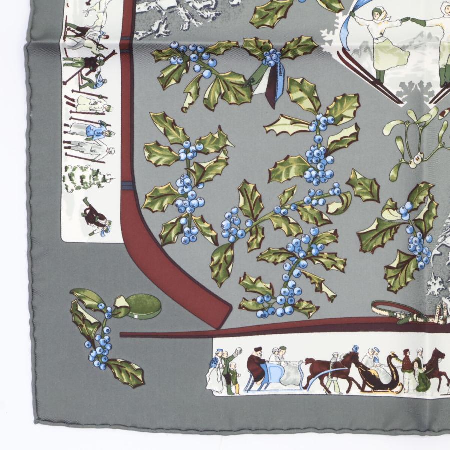 美品 HERMES エルメス Neige D'Antan 去年の雪 総柄 シルク プチカレ