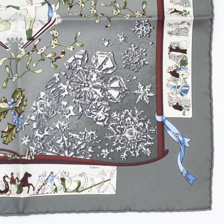 美品 HERMES エルメス Neige D'Antan 去年の雪 総柄 シルク プチカレ