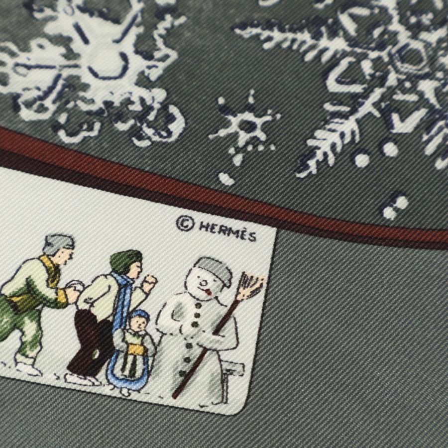 美品 HERMES エルメス Neige D'Antan 去年の雪 総柄 シルク プチカレ