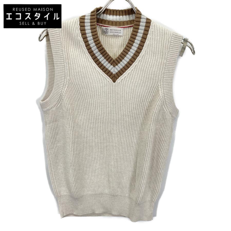 BRUNELLO CUCINELLI ブルネロクチネリ アイボリー コットン Vネック